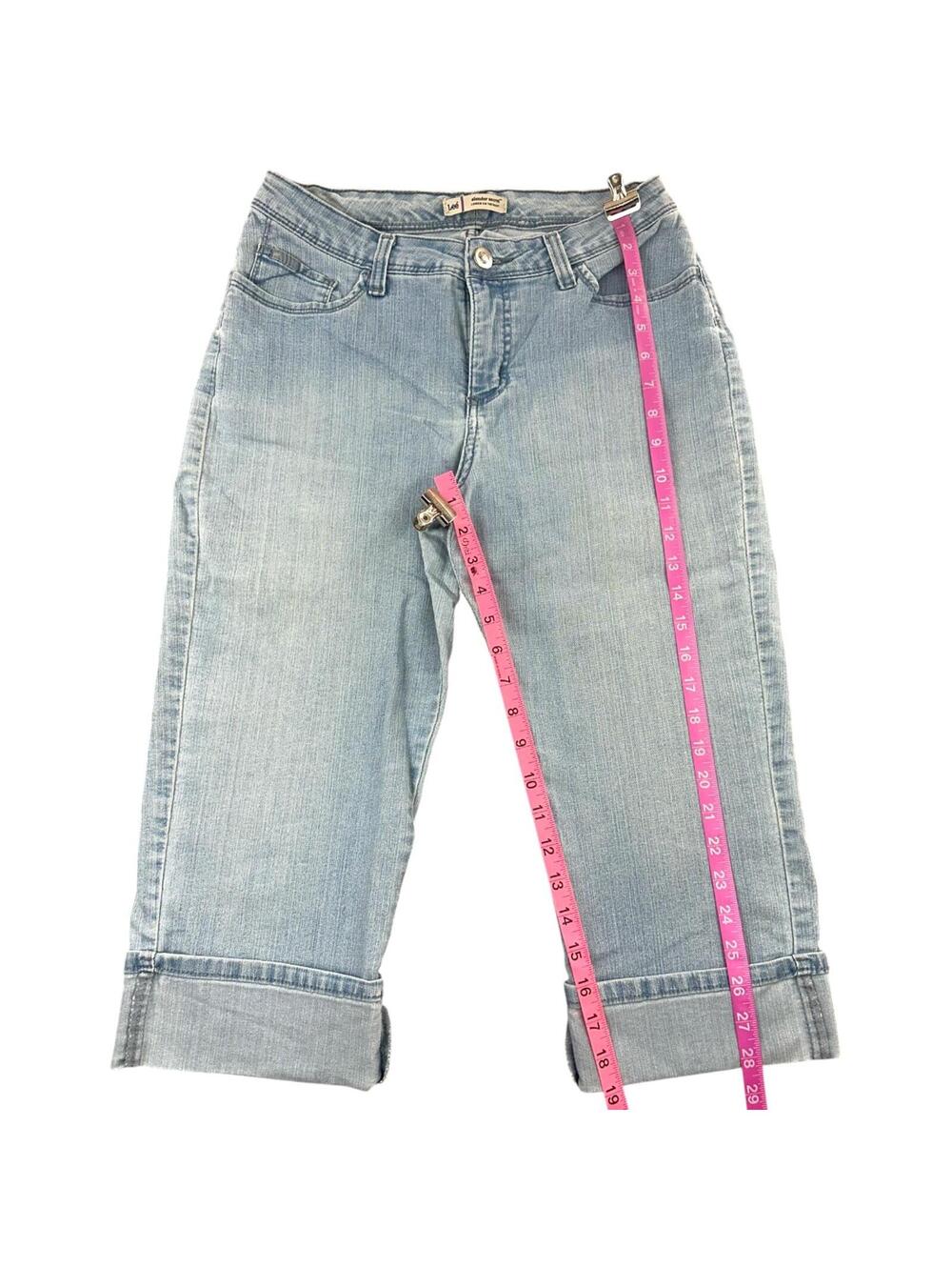 Lee Slender Secret Rhinestone Wave Mid Rise Capri Jeans - Picture 8 of 8